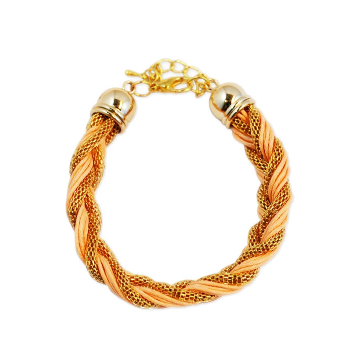 Armband Braided Gold Pink