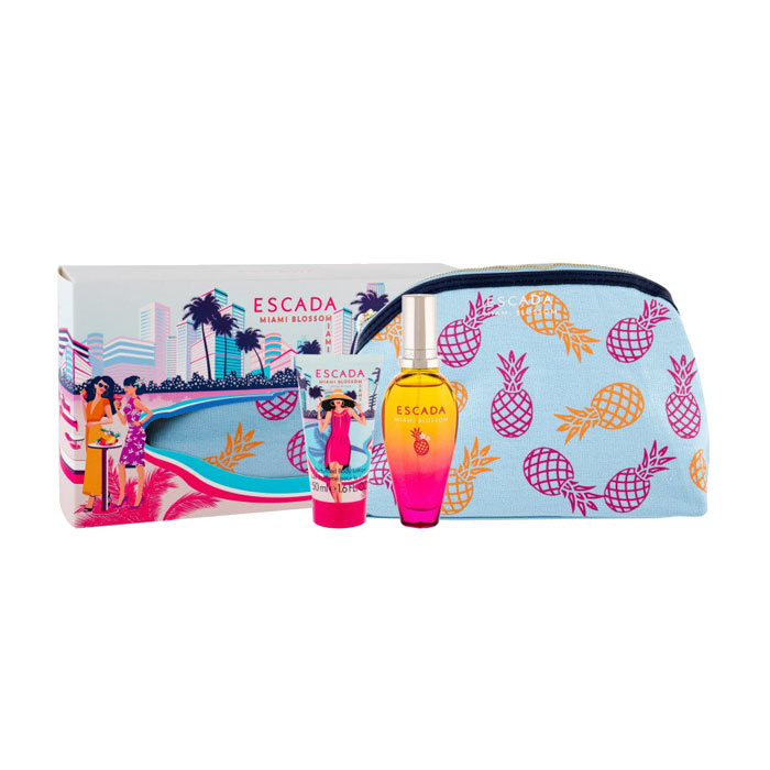 Giftset Escada Miami Blossom Edt 50ml + BL 50ml + Cosmetic Bag