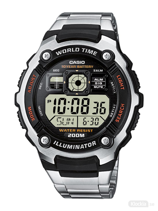 Herrklocka CASIO Collection World Time AE2000WD-1AVEF