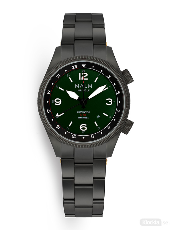 MALM AIR WOLF Gun Metal Military Green Cockpit Bracelet MW-AW39GMGRCP